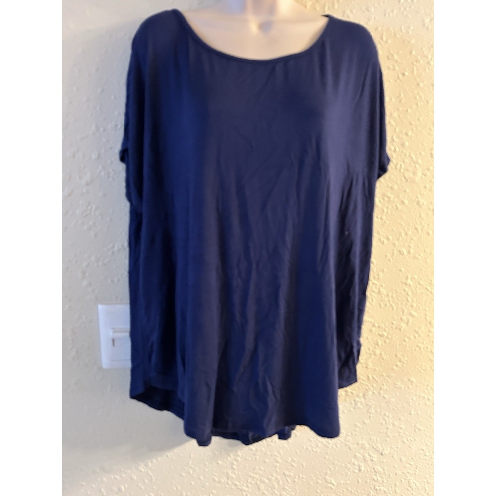 New 3X Fashion To Figure Open Back Navy Top #1168*8